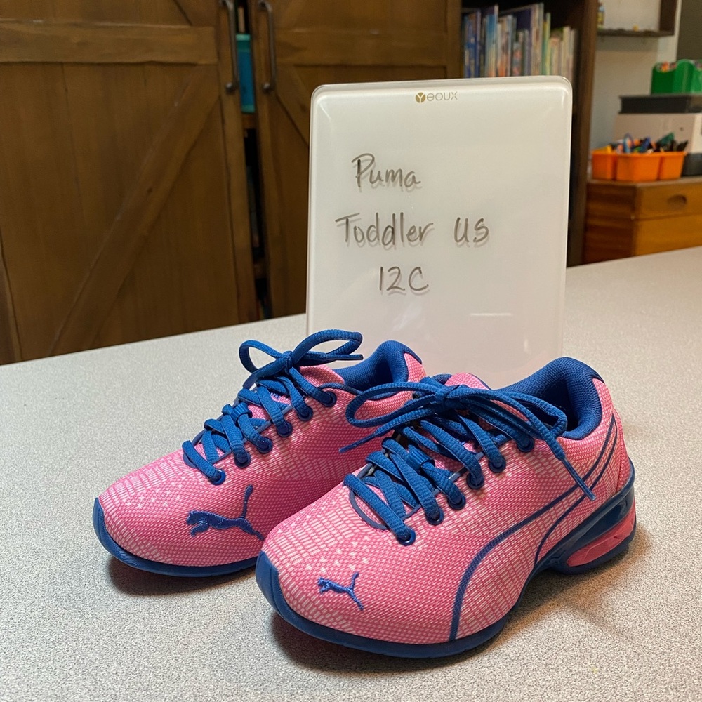 Puma kids size 12 pink & blue - new